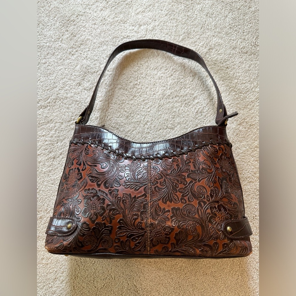 Coldwater Creek Small Embossed Leather Satchel in Beautiful Colors for the Fall!